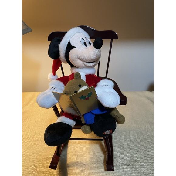 Disney Animated Rockin Santa Mickey Mouse Reads Twas the Night Before Christmas - Picture 2 of 9